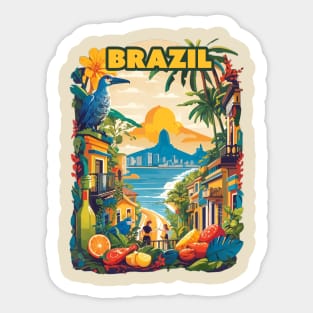 Vintage Travel Brazil Design Sticker